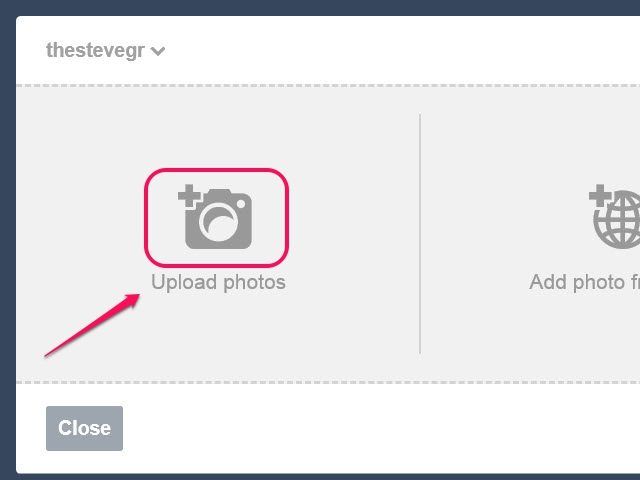 Si vous avez une capture d'écran hébergé sur Internet, cliquez sur Ajouter une photo à partir du Web, puis saisissez l'image's URL.