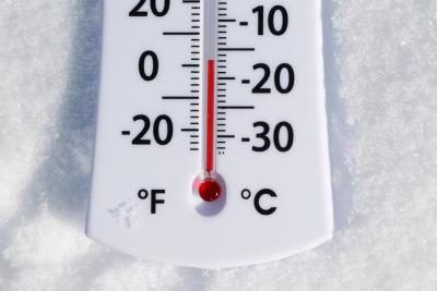 Thermomètre montrant des températures plus froides